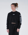 Slant Women's Crop Sweater-Black