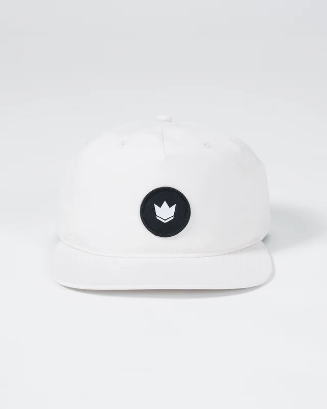 Crown Patch 5-Panel Strapback Hat - Natural