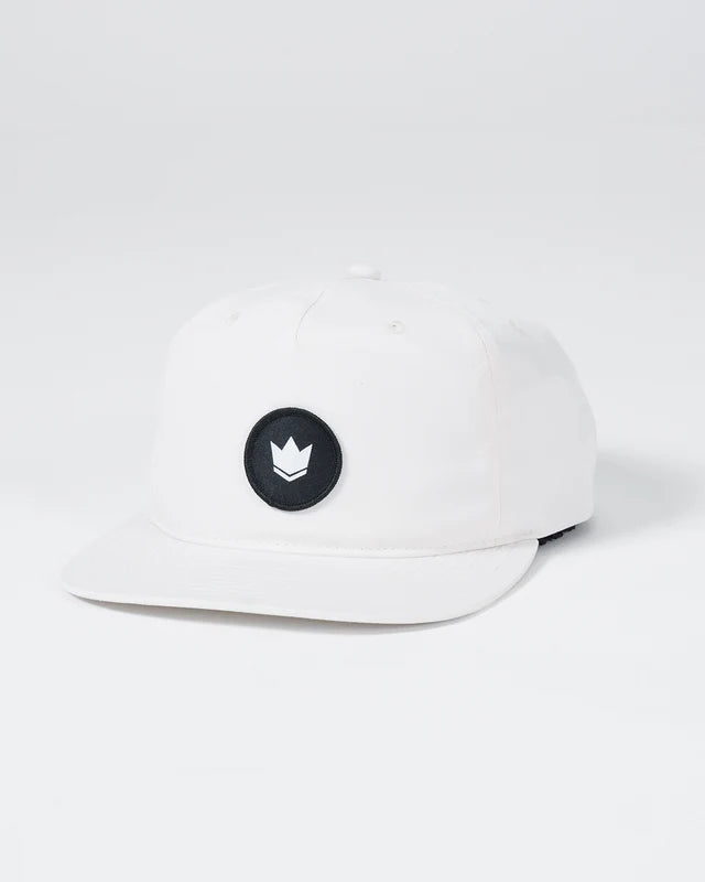 Crown Patch 5-Panel Strapback Hat - Natural