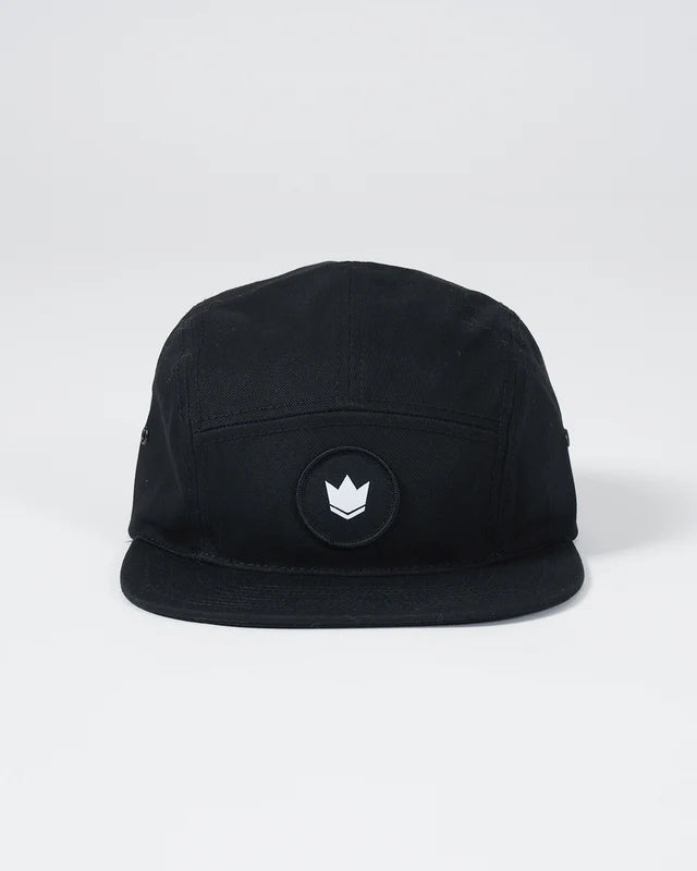 Crown Patch Strapback Hat - Black