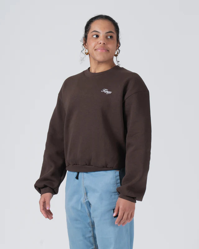 Script Women's Crewneck Sweatshirt - BROWN
