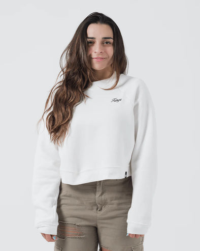 Type Women's Crop Sweater-Vintage White